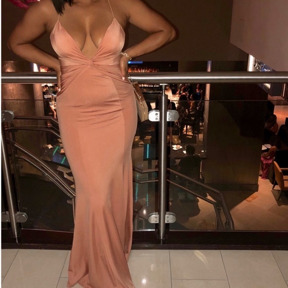 Strappy Rear Ruched Gown - Picture 3 of 5